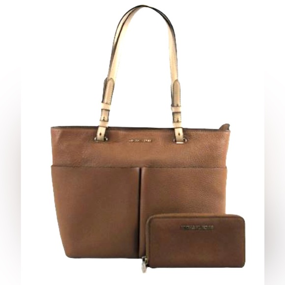 MICHAEL Michael Kors Handbags - MICHAEL KORS Pebbled Leather Purse & Brown Wallet Set